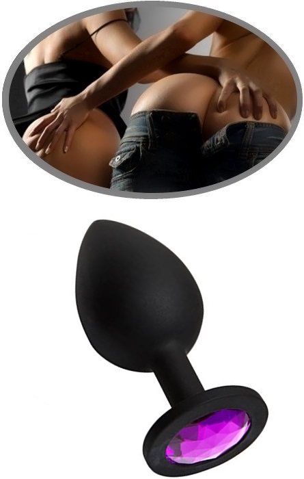 Anal Plug Black com Brilhante Purple M RF01170