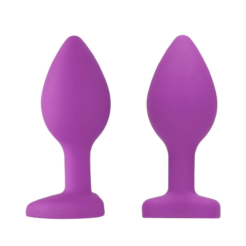 Anal Plug Silicone Coração Purple Brilhante Clear L RF03184 - Image 6