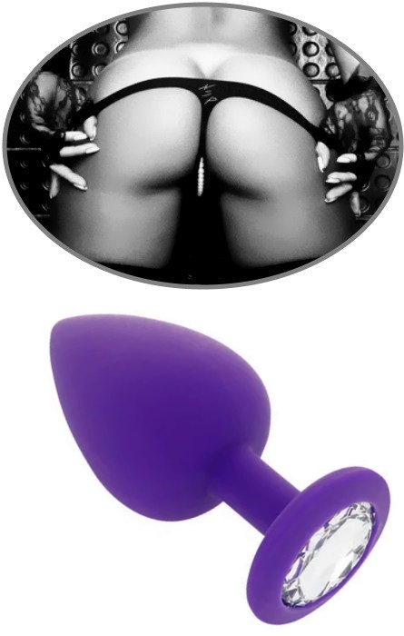 Anal Plug Purple com Brilhante Clear L RF01171