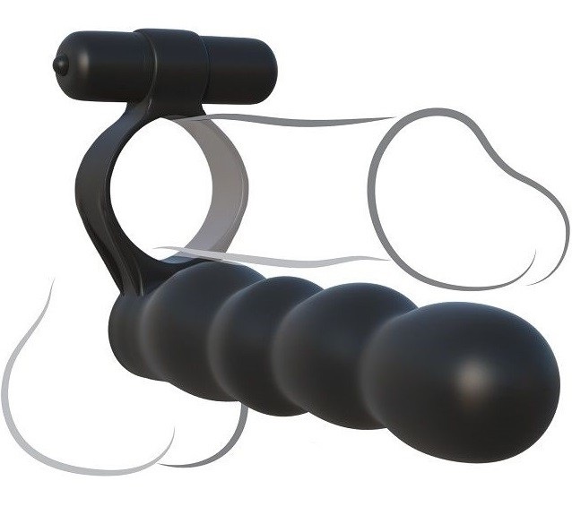 Dildo e C-Ring Vibrador para Dupla Penetração Red RF03261 - Image 5