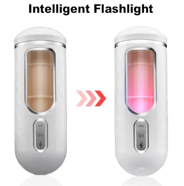 Luxury Masturbador Cup Vibração - Telescópio - Voz RF09680 Pele - Image 5