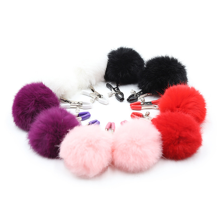 Grampos de Mamilos com Pom-Pom Ajustaveis Black RF02736