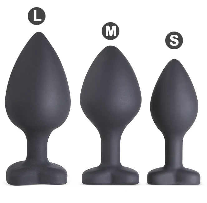 Plug Anal Silicone Coração Black Brilhante Pink L RF03184 - Image 9