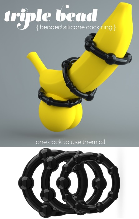Anel Peniano Set 3 Rings Black RF01570