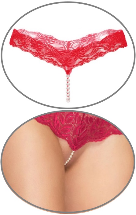 G-String Aberto Perolas Oh! Red RF05318