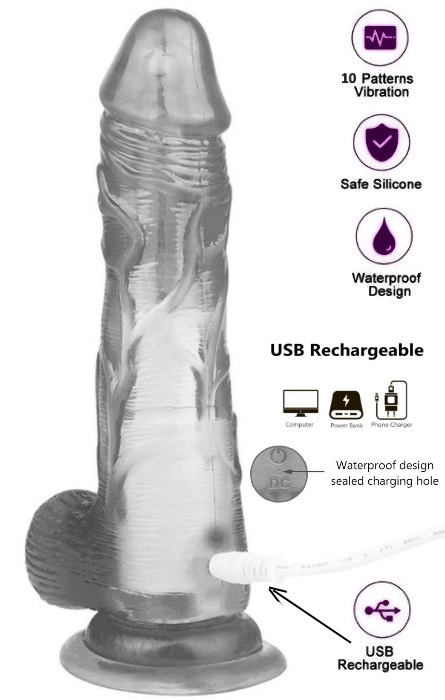 Vibrador com Rotação Recarregavel 21cm Pink RF03639 - Image 5