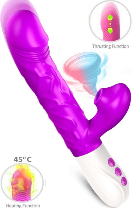 Vibrador Telescópico com Ondas de Sucção e Aquecimento RF09672 - Image 4