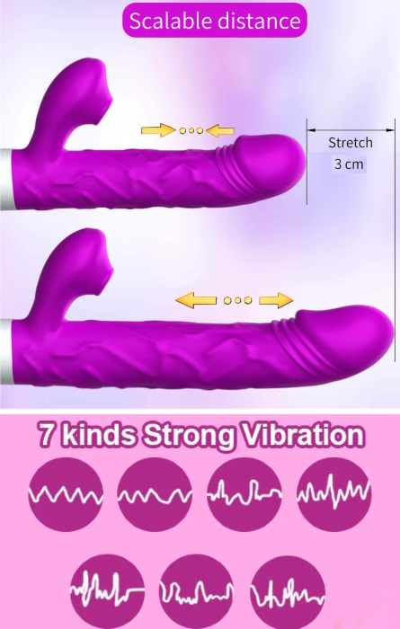 Vibrador Telescópico com Ondas de Sucção e Aquecimento RF09672 - Image 5