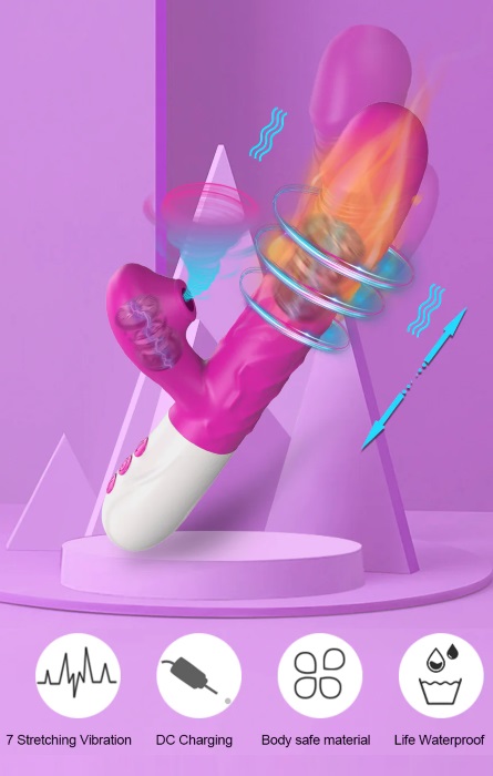 Vibrador Telescópico com Ondas de Sucção e Aquecimento RF09672 - Image 6