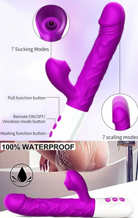 Vibrador Telescópico com Ondas de Sucção e Aquecimento RF09672 - Image 7