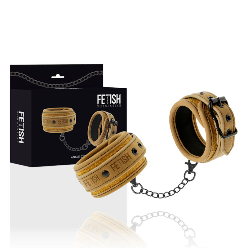 FETISH SUBMISSIVE ORIGEN – PUNHOS DE TORNOZELO DE COURO VEGANO COM FORRO DE NEOPRENE