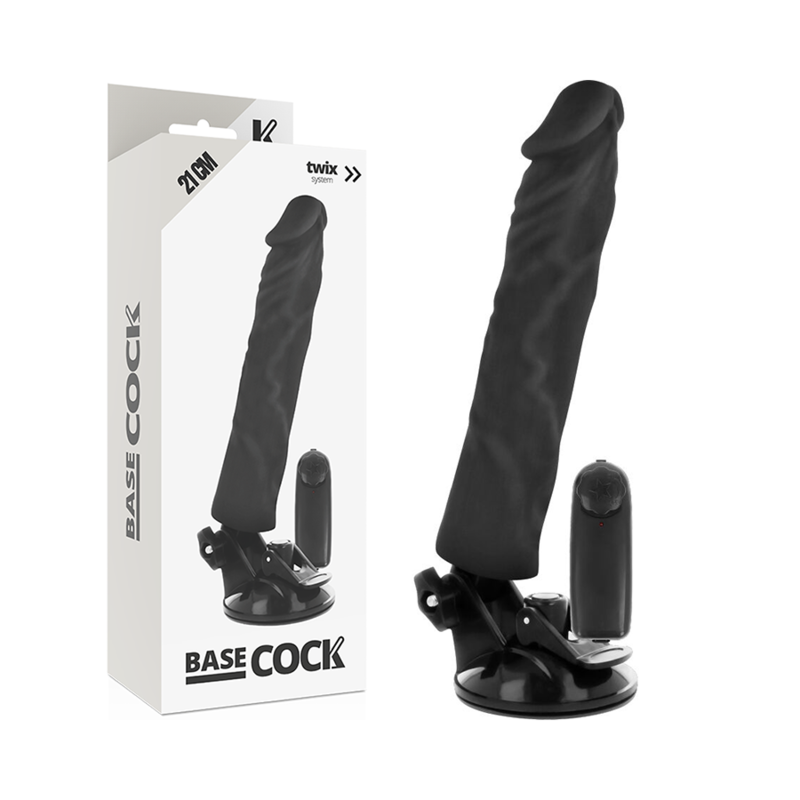 BASECOCK - CONTROLE REMOTO VIBRADOR REALÍSTICO PRETO 21 CM -O- 4 CM - Image 3