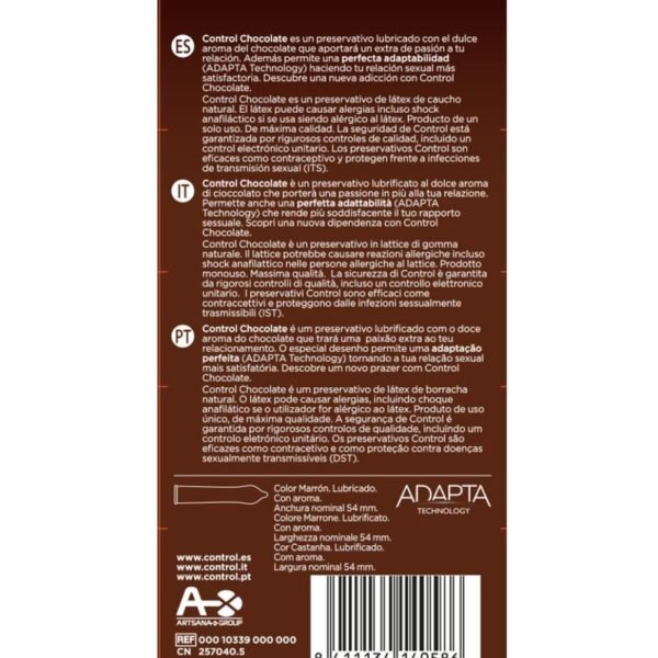 CONTROL – ADAPTA CHOCOLATE CONDOMS 12 UNITS