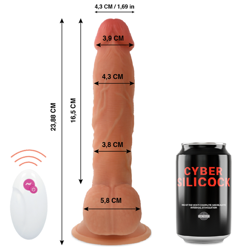 CYBER SILICOCK – CONTROLE REMOTO REALÍSTICO MR JOHN 23.88 CM -O- 4.3 CM