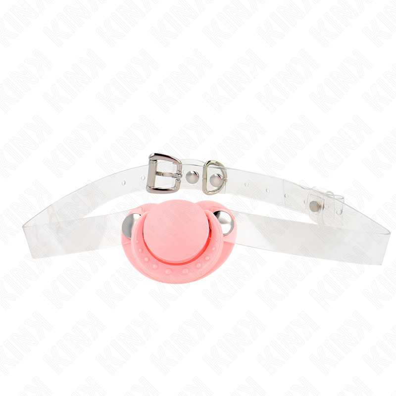 KINK – MORDAÇA EM FORMA DE CHUPETA ROSA 5,5 x 4 CM AJUSTÁVEL 43-60 CM