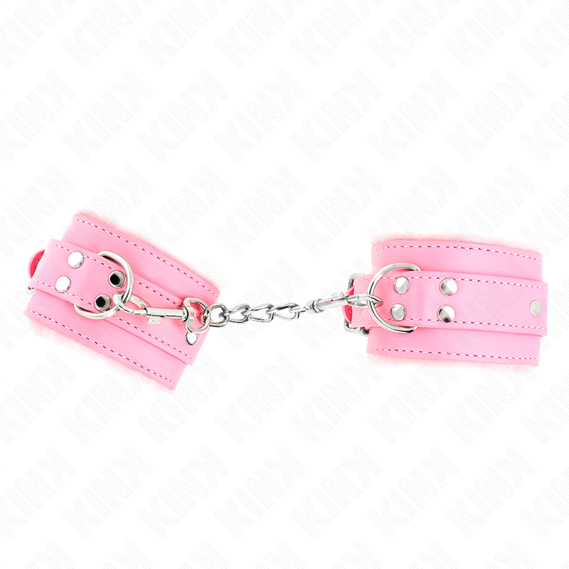 KINK – PULSO FORRO DE PELE ROSA COM CINTO ROSA AJUSTÁVEL 17-29 CM X 6 CM