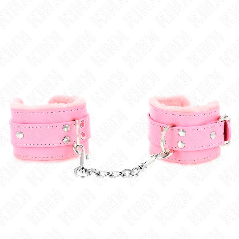 KINK – PULSO FORRO DE PELE ROSA COM CINTO ROSA AJUSTÁVEL 17-29 CM X 6 CM