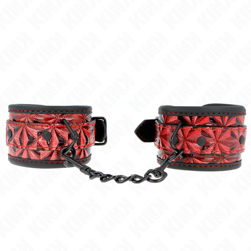 KINK – PULSO PADRÃO DIAMANTE VERMELHO ESCURO AJUSTÁVEL 17-26 CM X 5,5 CM