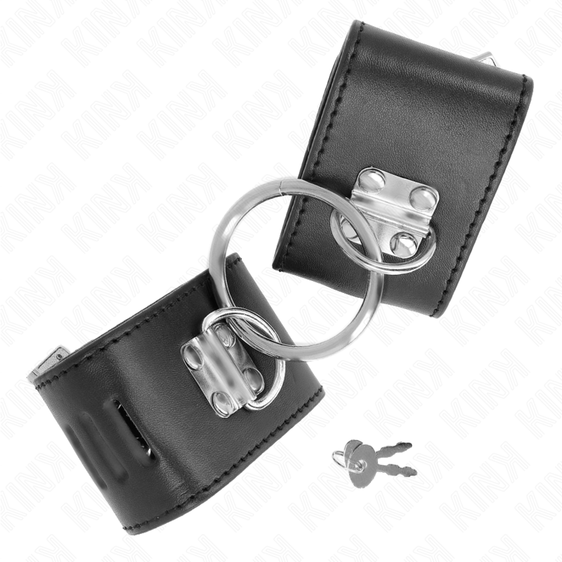 KINK – PULSO FIXO COM ANEL E FECHAMENTO DE CADEADO PRETO AJUSTÁVEL 16-23 CM X 5,5 CM