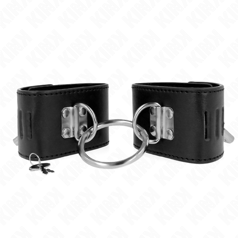 KINK – PULSO FIXO COM ANEL E FECHAMENTO DE CADEADO PRETO AJUSTÁVEL 16-23 CM X 5,5 CM