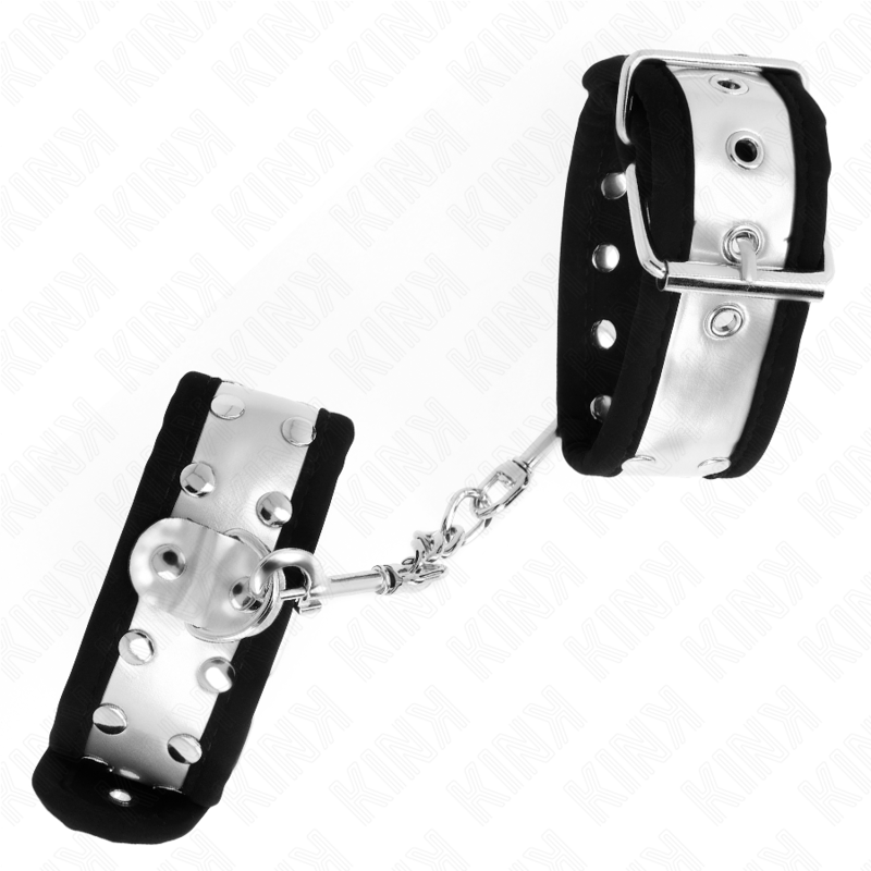 KINK – PULSO FINO PRETO / PRATA 30 X 4 CM
