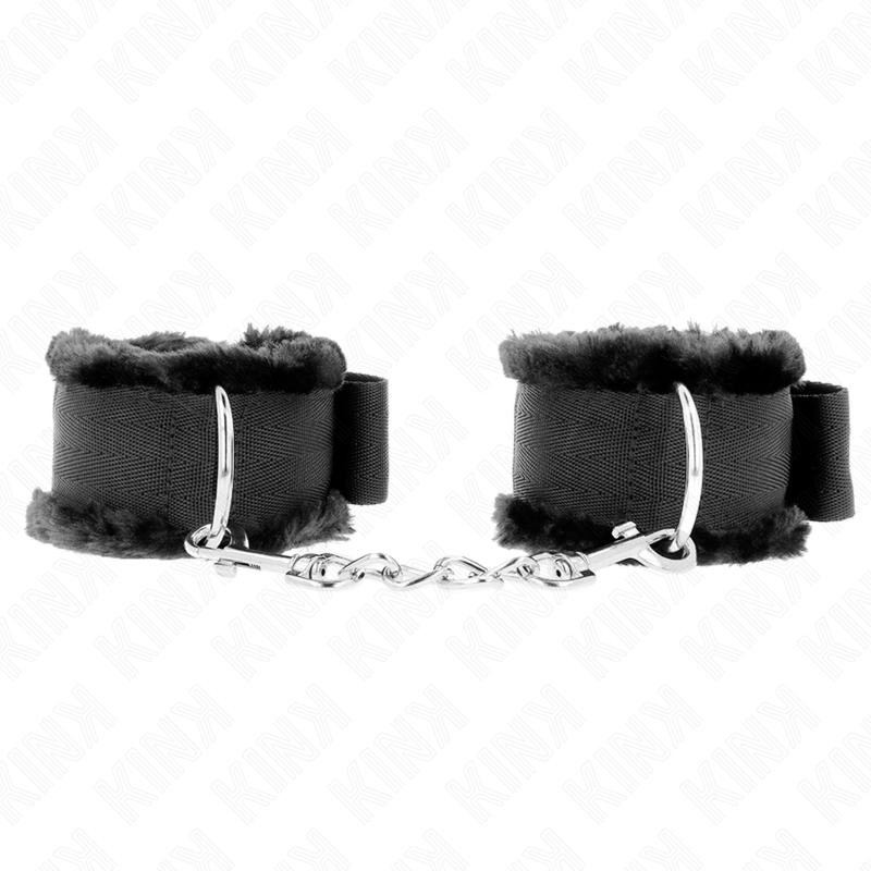 KINK – PULSO FORRO PELUDO PRETO AJUSTÁVEL 17-31 CM X 7 CM