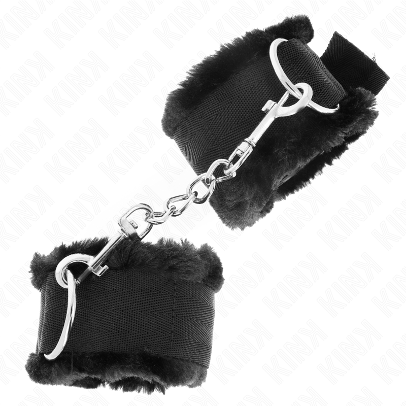 KINK – PULSO FORRO PELUDO PRETO AJUSTÁVEL 17-31 CM X 7 CM