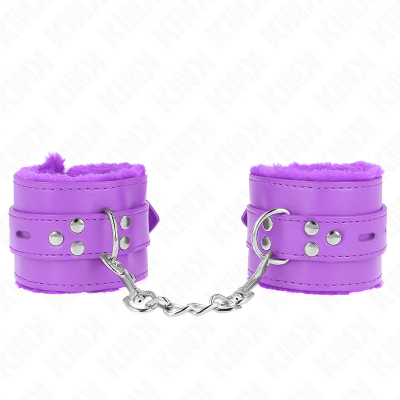 KINK – PULSO FORRO DE PELE COM FUROS QUADRADOS ROXO E CINTO ROXO AJUSTÁVEL 17-29 CM X 6 CM