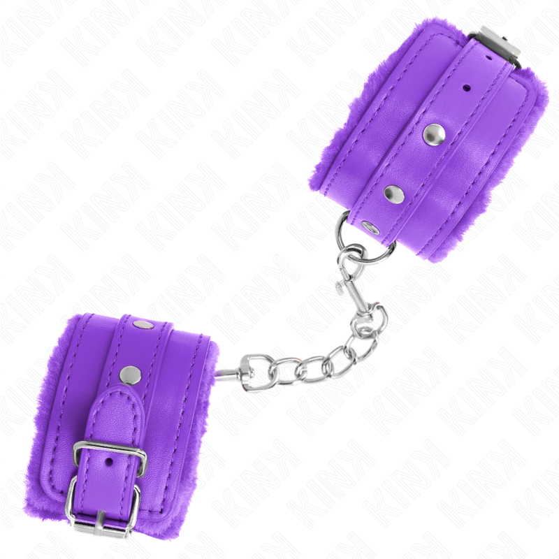 KINK – PULSO FORRO DE PELE PREMIUM ROXO COM CINTO ROXO AJUSTÁVEL 17-29 CM X 6 CM