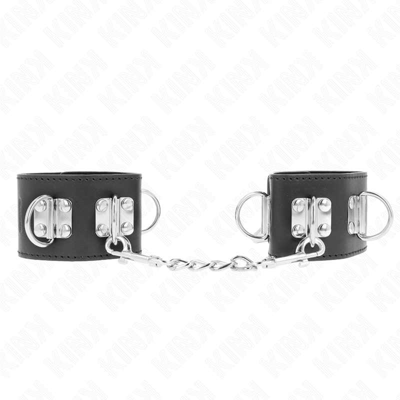 KINK – PUNHOS MULTIPOSIÇÕES COM FECHO DE CADEADO PRETO AJUSTÁVEIS 16-23 CM X 5,5 CM
