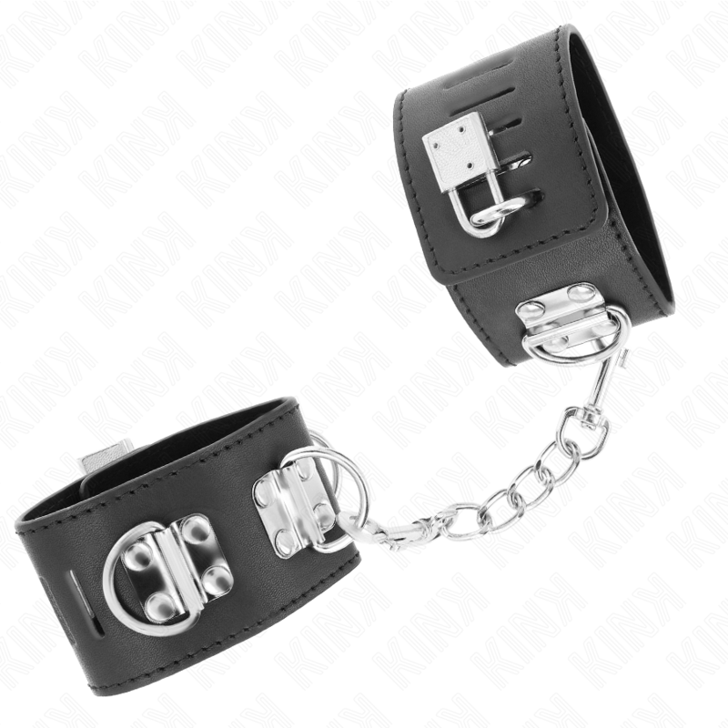 KINK – PUNHOS MULTIPOSIÇÕES COM FECHO DE CADEADO PRETO AJUSTÁVEIS 16-23 CM X 5,5 CM