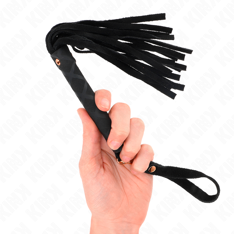 KINK – MINI CHICOTE DE CAMURÇA PRETA 30 CM