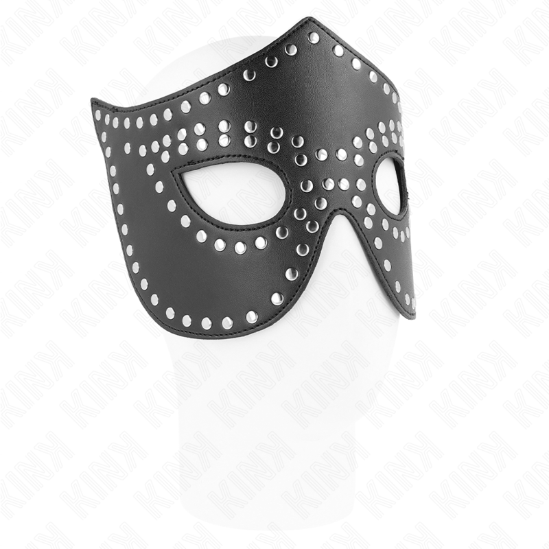 KINK – MÁSCARA DE COURO COM REBITES MODELO 2 30 x 12 CM