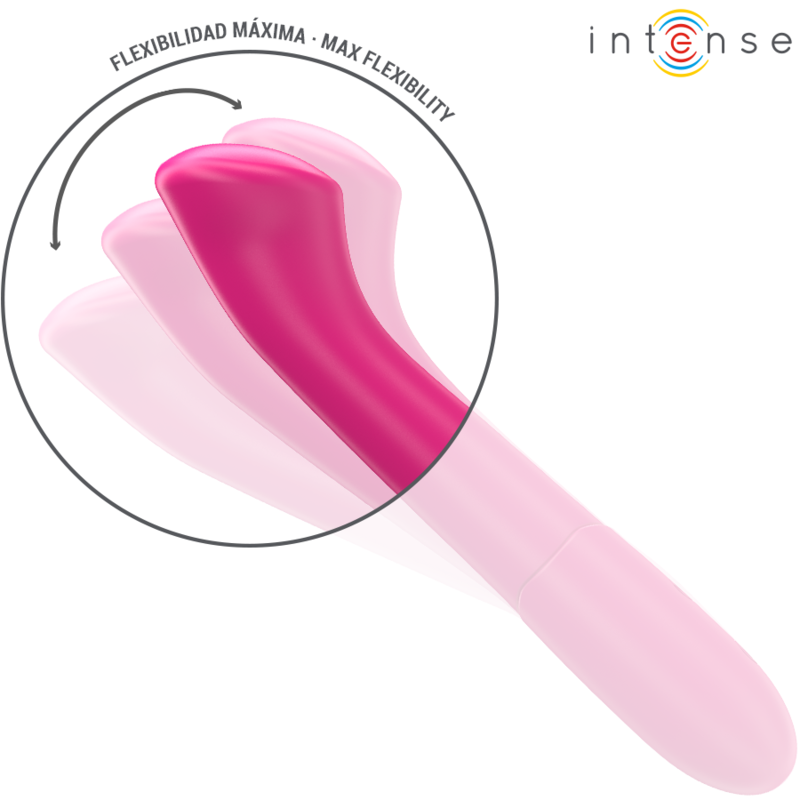 INTENSE - PATY VIBRADOR 19 CM FLEXÍVEL 10 VIBRAÇÕES MODELO 2 ROSA - Image 5