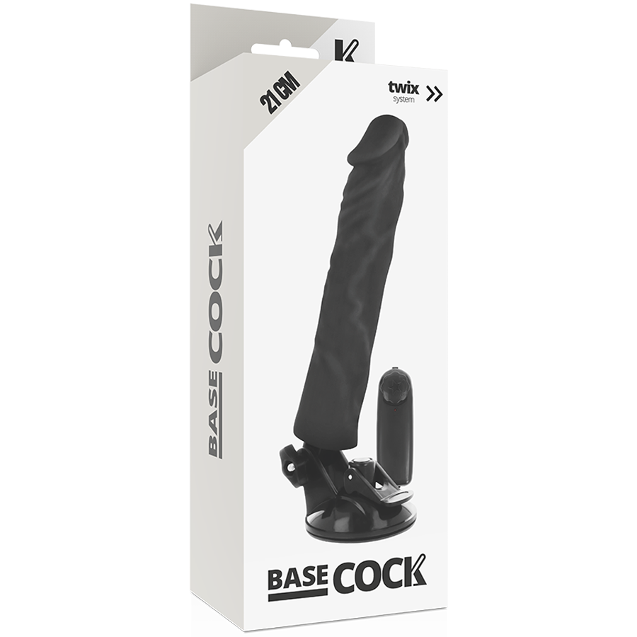 BASECOCK - CONTROLE REMOTO VIBRADOR REALÍSTICO PRETO 21 CM -O- 4 CM - Image 5