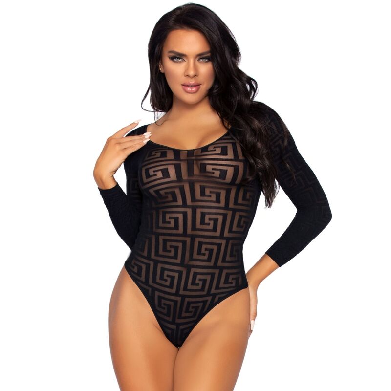 LEG AVENUE – MOSAIC SNAP CROTH BODYSUIT TAMANHO ÚNICO