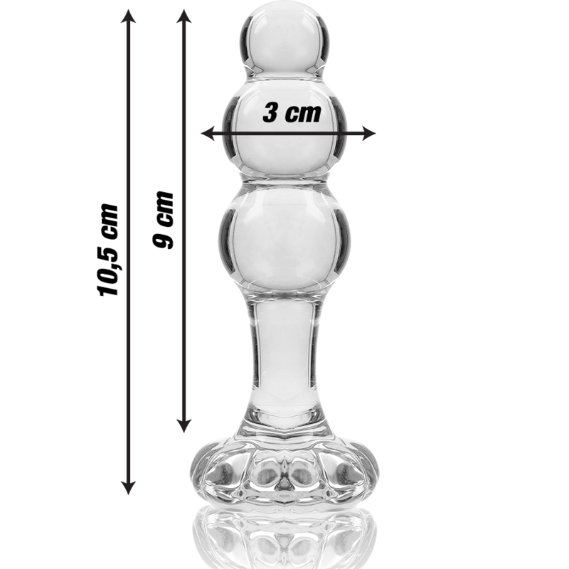 NEBULA SERIES BY IBIZA – MODELO 1 PLUG VIDRO BOROSILICADO TRANSPARENTE 10.5 CM -O- 3 CM