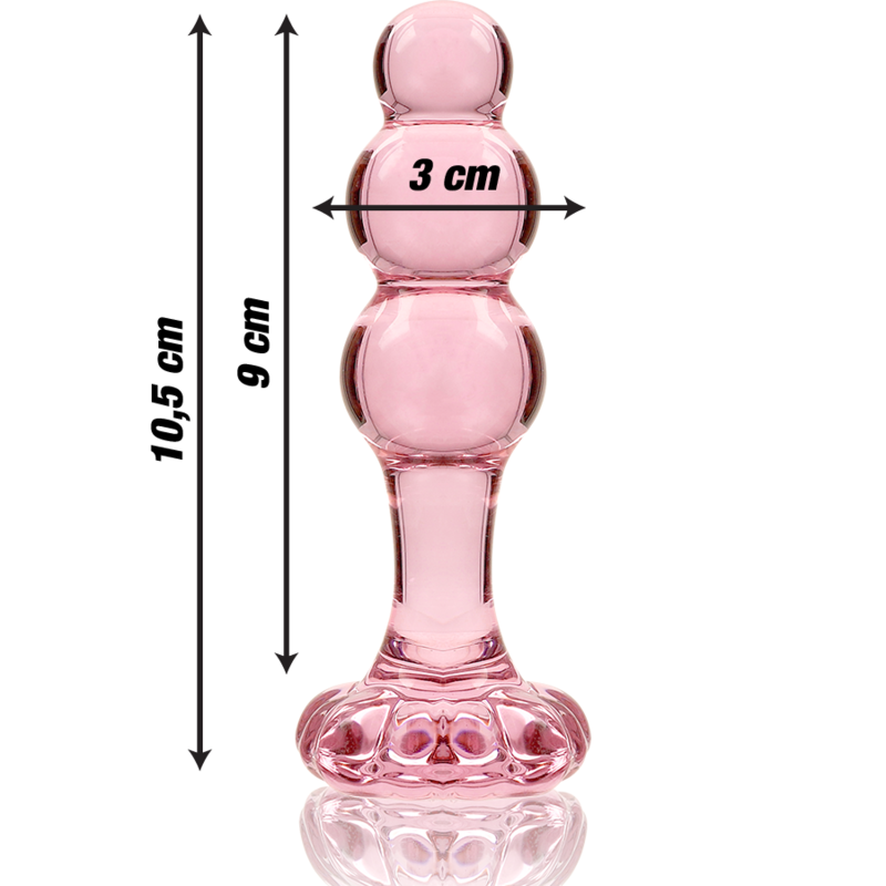 NEBULA SERIES BY IBIZA – MODELO 1 PLUG ANAL VIDRO BOROSILICADO ROSA 10.5 CM -O- 3 CM