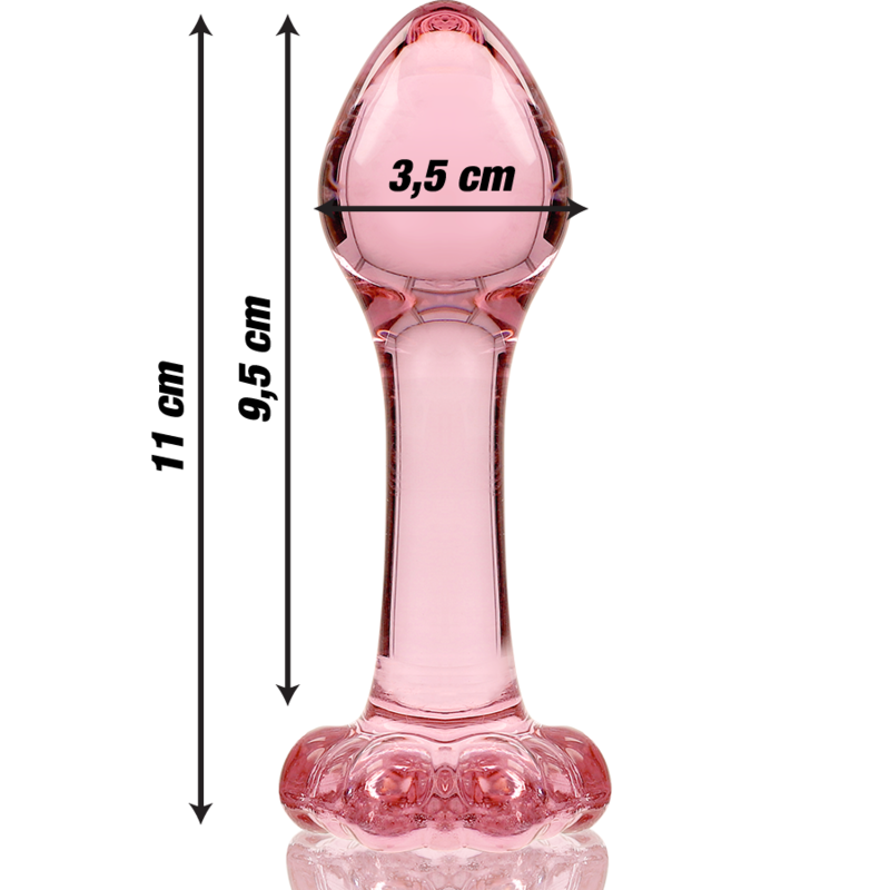 NEBULA SERIES BY IBIZA – MODELO 2 PLUG ANAL VIDRO BOROSILICADO ROSA 11 CM -O- 3.5 CM