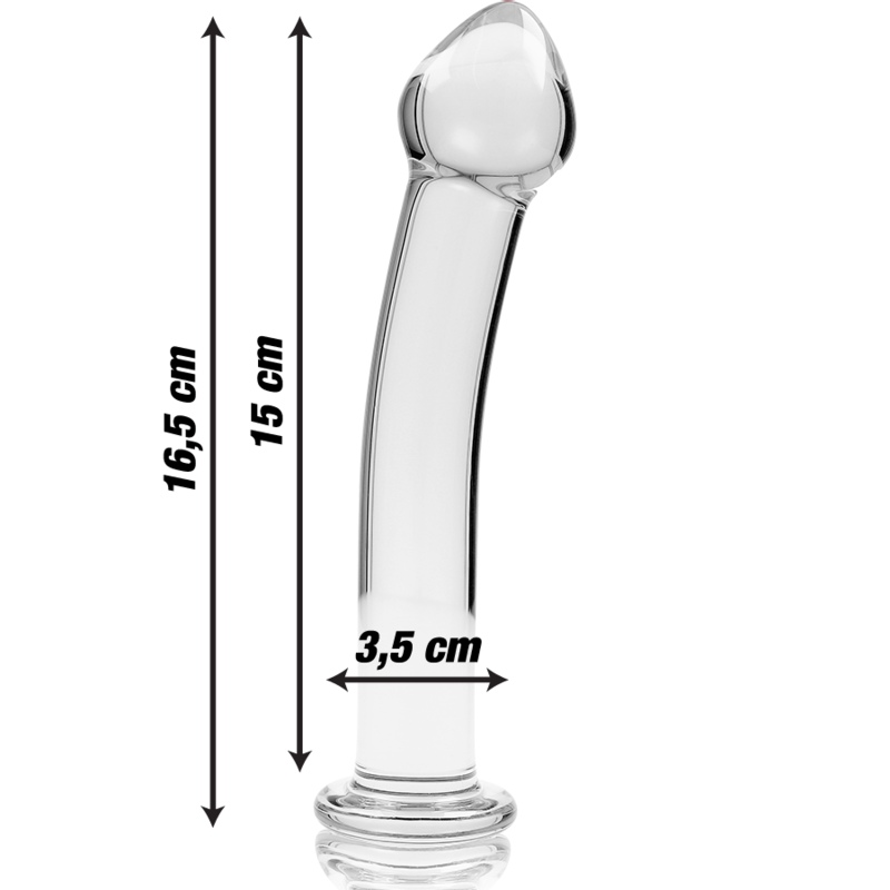 NEBULA SERIES BY IBIZA – MODELO 11 DILDO VIDRO BOROSILICADO TRANSPARENTE 16 CM -O- 3 CM