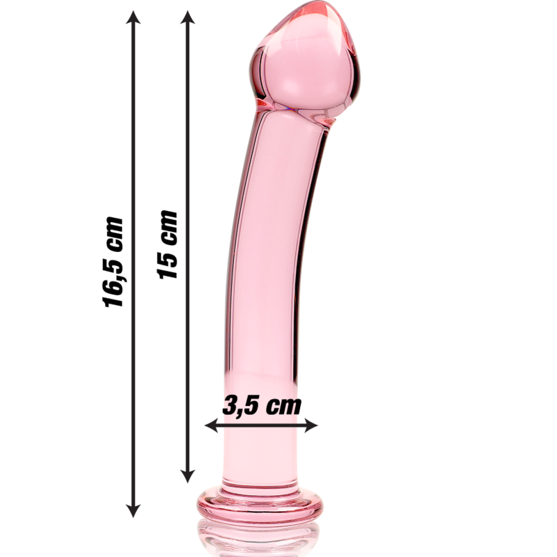 NEBULA SERIES BY IBIZA – MODELO 11 DILDO VIDRO BOROSILICADO ROSA 16 CM -O- 3 CM