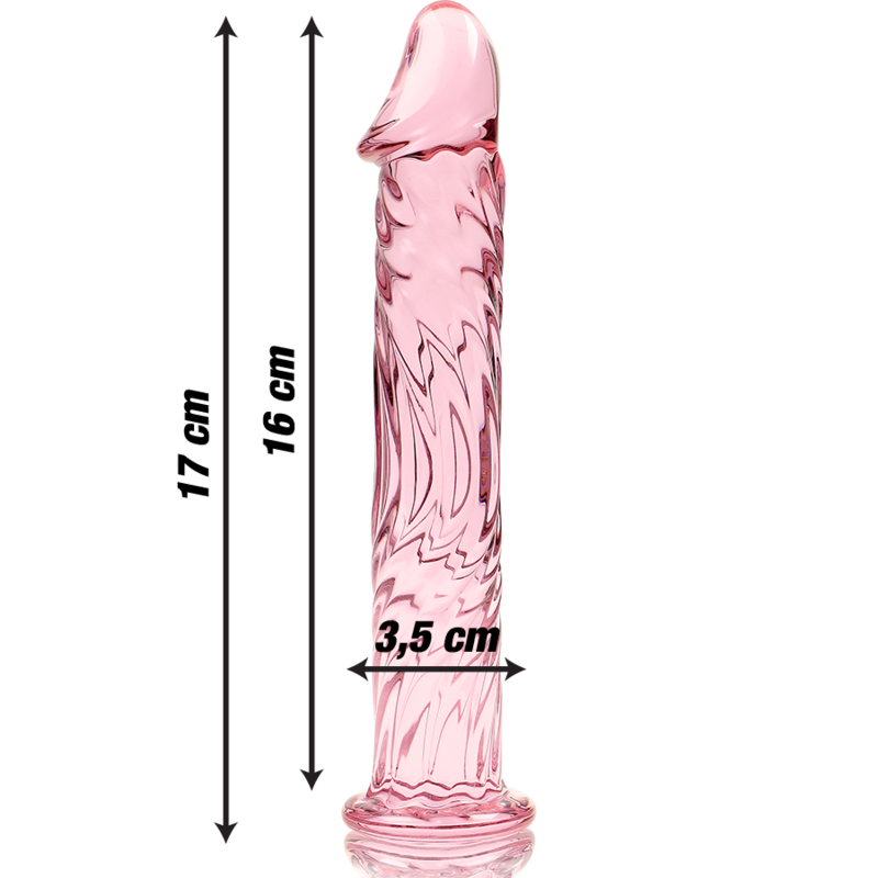 NEBULA SERIES BY IBIZA – MODELO 12 DILDO VIDRO BOROSILICADO ROSA 17 CM -O- 3.5 CM