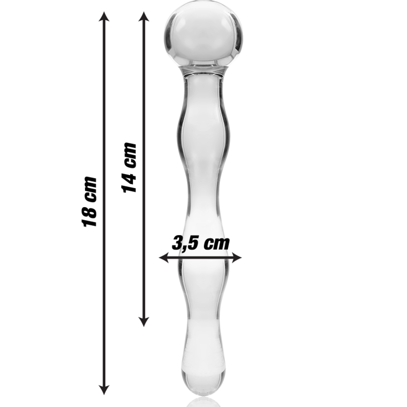 NEBULA SERIES BY IBIZA – MODELO 13 DILDO VIDRO BOROSILICADO TRANSPARENTE 18 CM -O- 3.5 CM