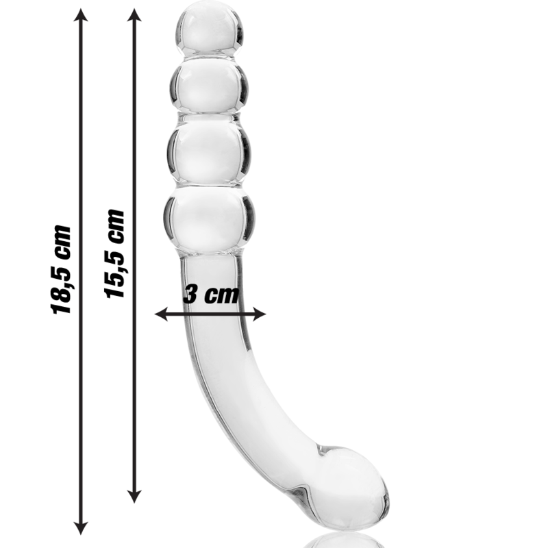 NEBULA SERIES BY IBIZA – MODELO 14 DILDO VIDRO BOROSILICADO TRANSPARENTE 18.5 CM -O- 3 CM