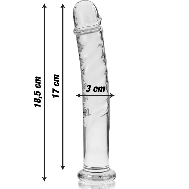 NEBULA SERIES BY IBIZA – MODELO 16 DILDO VIDRO BOROSILICADO TRANSPARENTE 18.5 CM -O- 3 CM