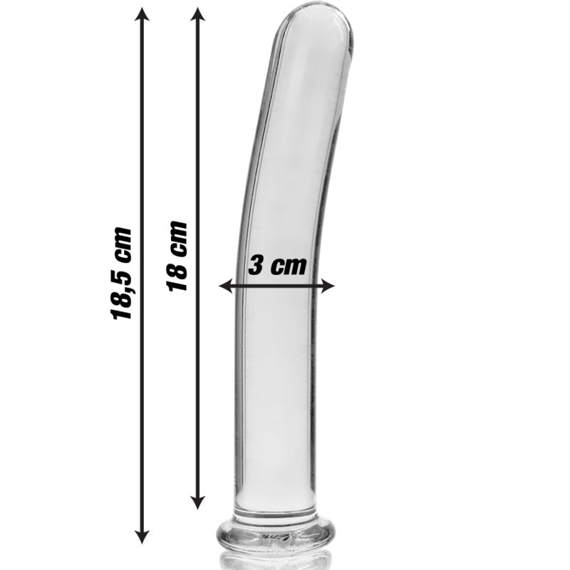 NEBULA SERIES BY IBIZA – MODELO 17 DILDO VIDRO BOROSILICADO TRANSPARENTE 18.5 CM -O- 3 CM