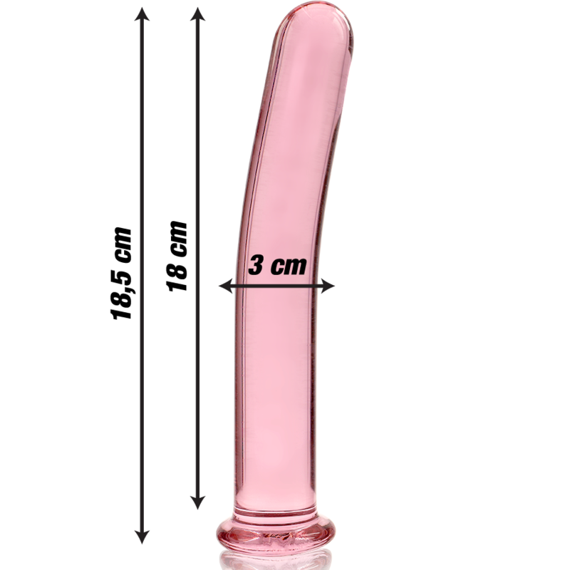 NEBULA SERIES BY IBIZA – MODELO 17 DILDO VIDRO BOROSILICADO ROSA 18.5 CM -O- 3 CM