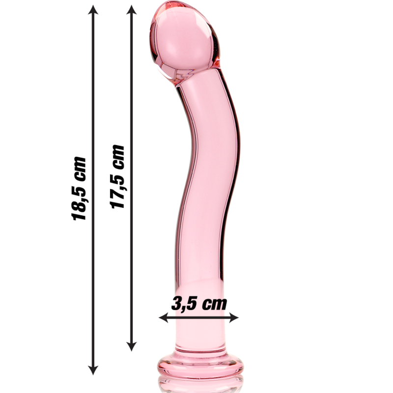 NEBULA SERIES BY IBIZA – MODELO 18 DILDO VIDRO BOROSILICADO ROSA 18.5 CM -O- 3.5 CM