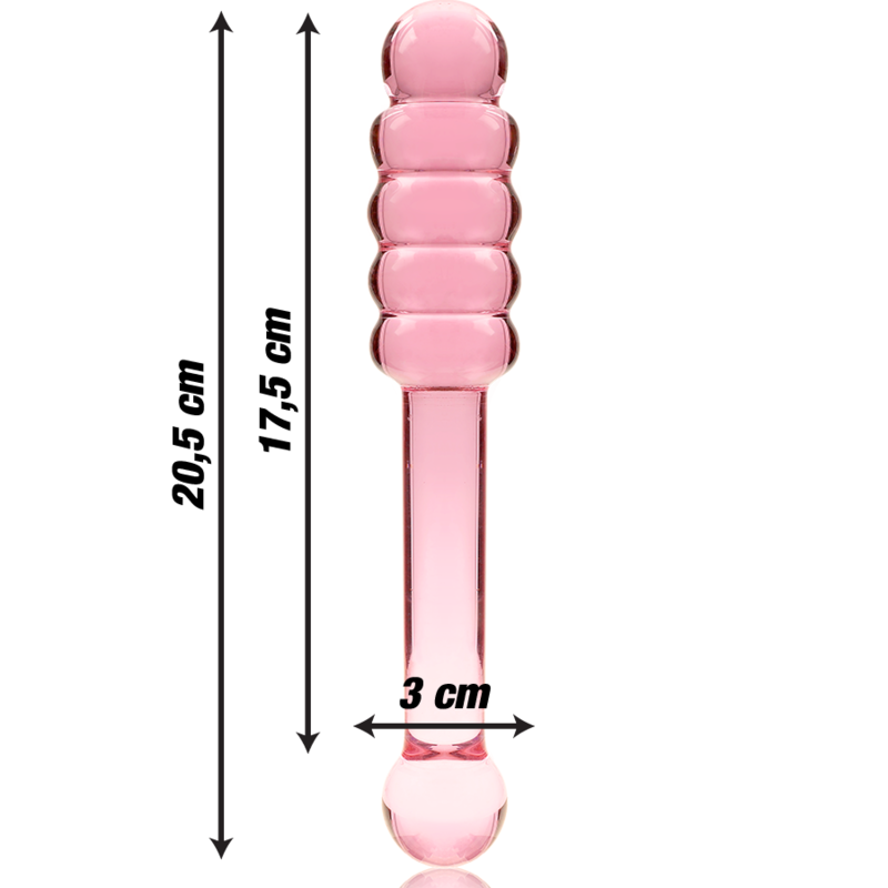 NEBULA SERIES BY IBIZA – MODELO 20 DILDO VIDRO BOROSILICADO ROSA 20.5 CM -O- 3 CM
