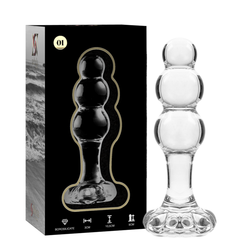 NEBULA SERIES BY IBIZA – MODELO 1 PLUG VIDRO BOROSILICADO TRANSPARENTE 10.5 CM -O- 3 CM